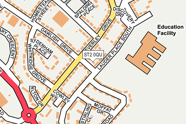 ST2 0QU map - OS OpenMap – Local (Ordnance Survey)