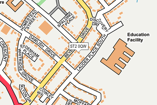 ST2 0QW map - OS OpenMap – Local (Ordnance Survey)