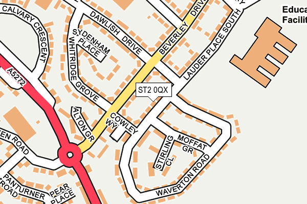 ST2 0QX map - OS OpenMap – Local (Ordnance Survey)