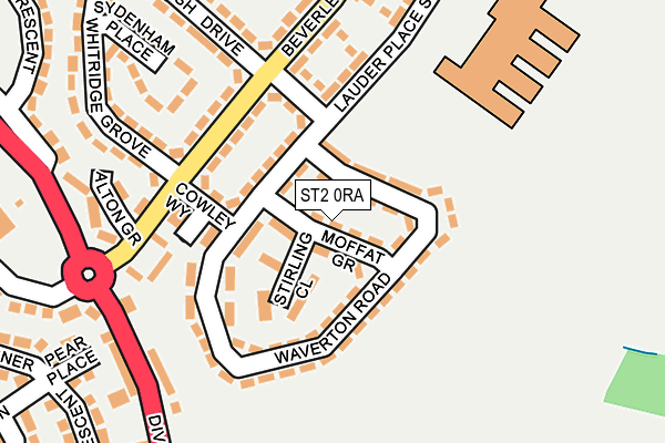 ST2 0RA map - OS OpenMap – Local (Ordnance Survey)