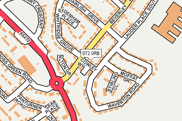 ST2 0RB map - OS OpenMap – Local (Ordnance Survey)