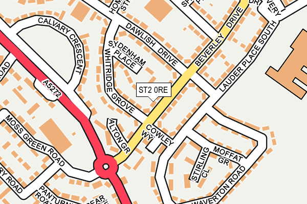ST2 0RE map - OS OpenMap – Local (Ordnance Survey)