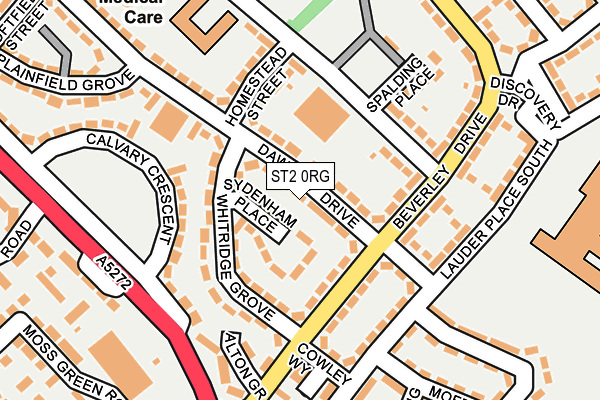 ST2 0RG map - OS OpenMap – Local (Ordnance Survey)