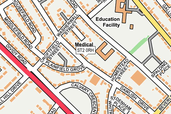 ST2 0RH map - OS OpenMap – Local (Ordnance Survey)