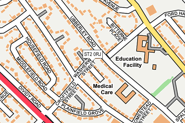 ST2 0RJ map - OS OpenMap – Local (Ordnance Survey)