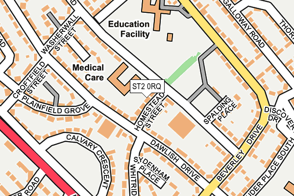ST2 0RQ map - OS OpenMap – Local (Ordnance Survey)
