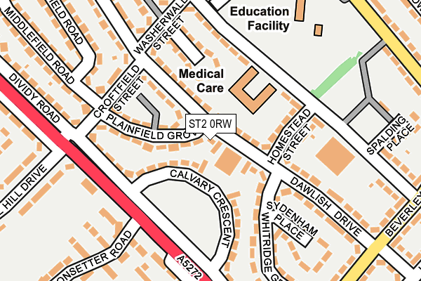 ST2 0RW map - OS OpenMap – Local (Ordnance Survey)