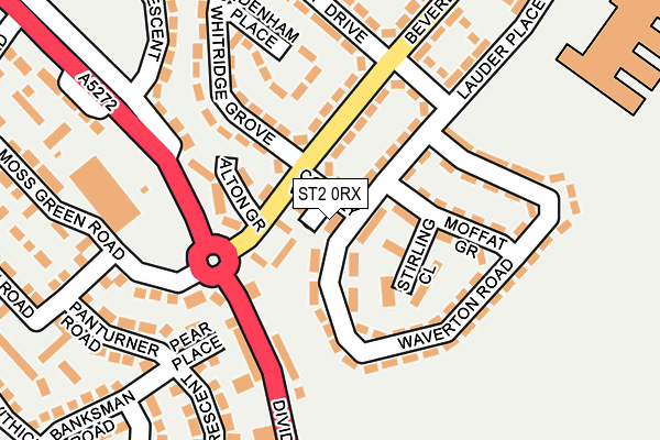 ST2 0RX map - OS OpenMap – Local (Ordnance Survey)