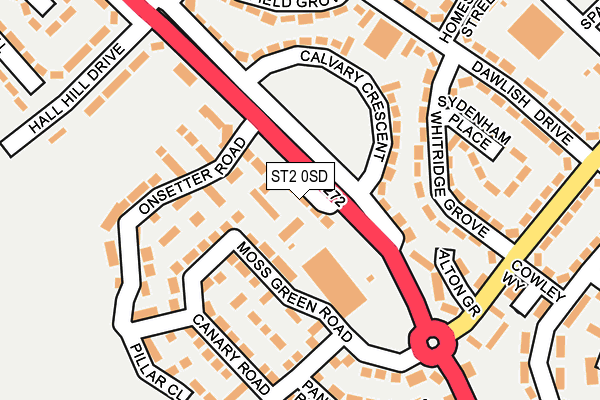 ST2 0SD map - OS OpenMap – Local (Ordnance Survey)