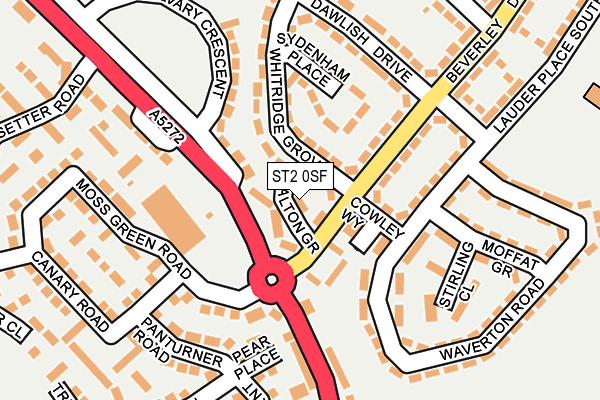 ST2 0SF map - OS OpenMap – Local (Ordnance Survey)