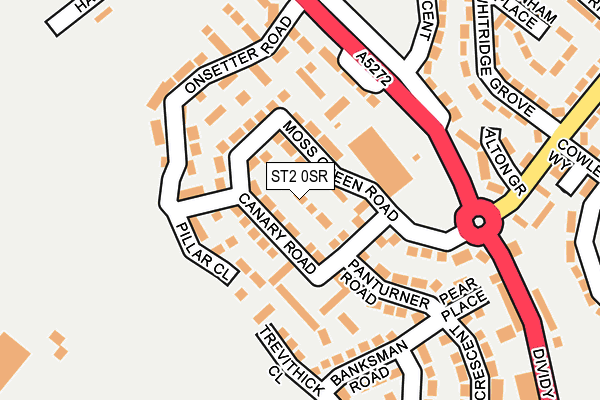 ST2 0SR map - OS OpenMap – Local (Ordnance Survey)