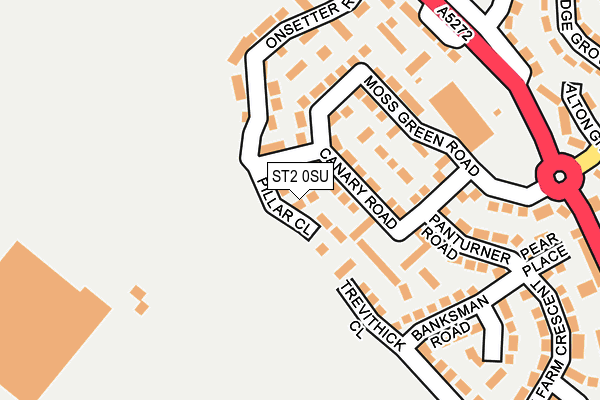 ST2 0SU map - OS OpenMap – Local (Ordnance Survey)