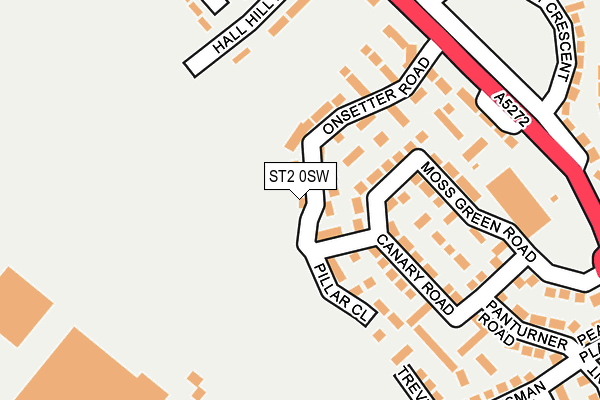 ST2 0SW map - OS OpenMap – Local (Ordnance Survey)