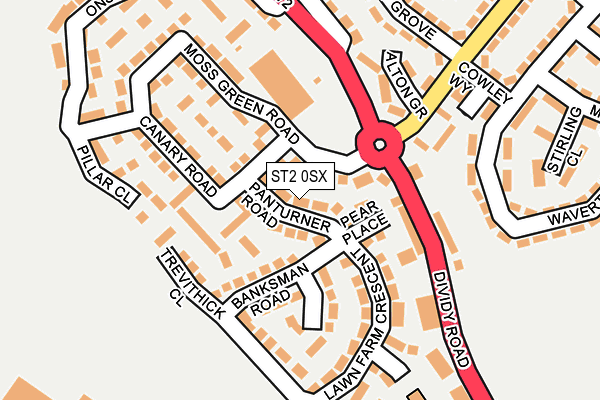 ST2 0SX map - OS OpenMap – Local (Ordnance Survey)