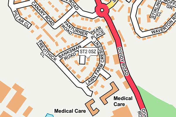 ST2 0SZ map - OS OpenMap – Local (Ordnance Survey)