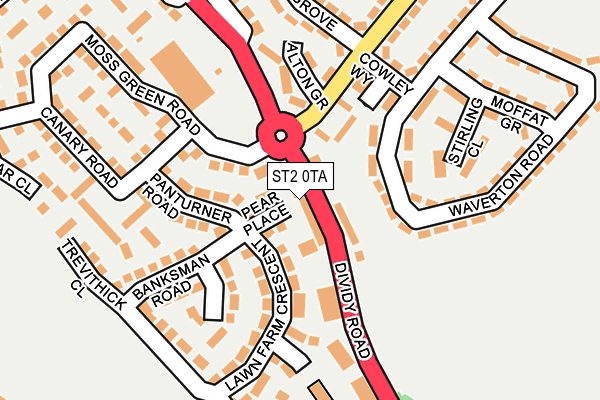 ST2 0TA map - OS OpenMap – Local (Ordnance Survey)