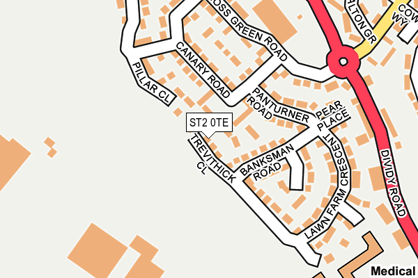 ST2 0TE map - OS OpenMap – Local (Ordnance Survey)