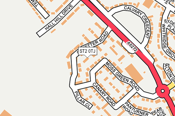 ST2 0TJ map - OS OpenMap – Local (Ordnance Survey)