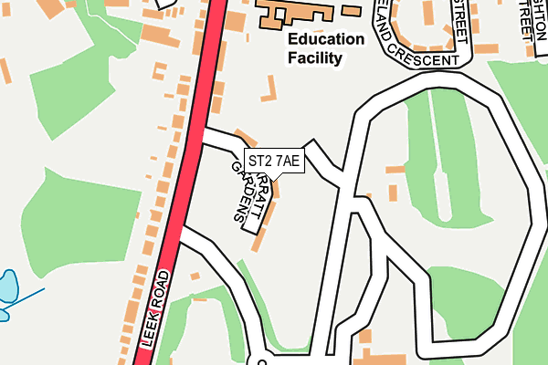 ST2 7AE map - OS OpenMap – Local (Ordnance Survey)