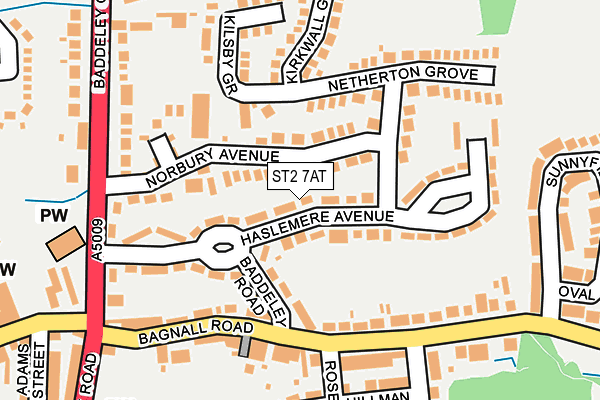 ST2 7AT map - OS OpenMap – Local (Ordnance Survey)