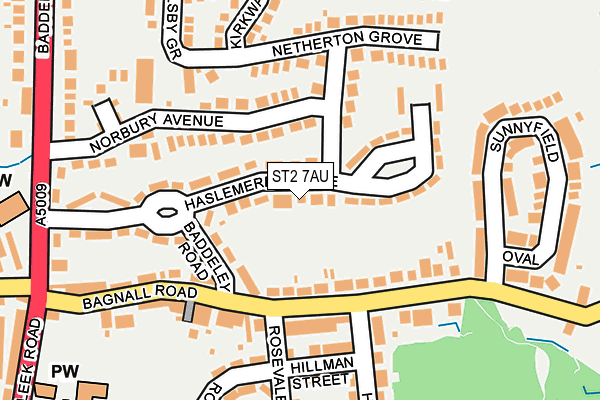 ST2 7AU map - OS OpenMap – Local (Ordnance Survey)