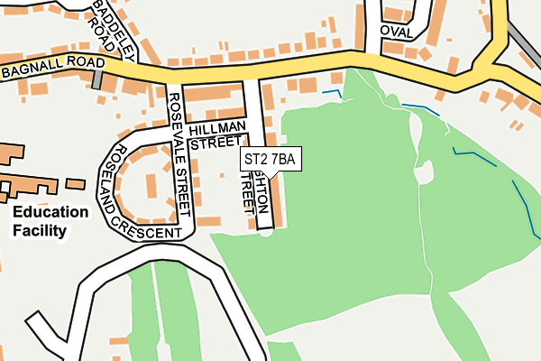 ST2 7BA map - OS OpenMap – Local (Ordnance Survey)