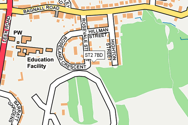 ST2 7BD map - OS OpenMap – Local (Ordnance Survey)