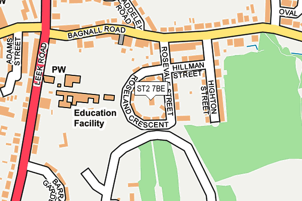 ST2 7BE map - OS OpenMap – Local (Ordnance Survey)