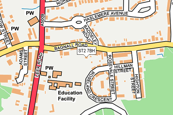 ST2 7BH map - OS OpenMap – Local (Ordnance Survey)