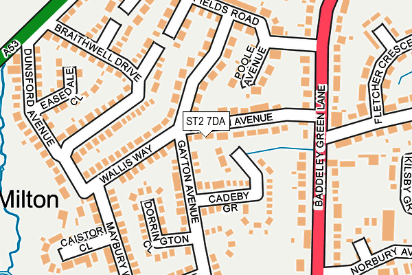 ST2 7DA map - OS OpenMap – Local (Ordnance Survey)