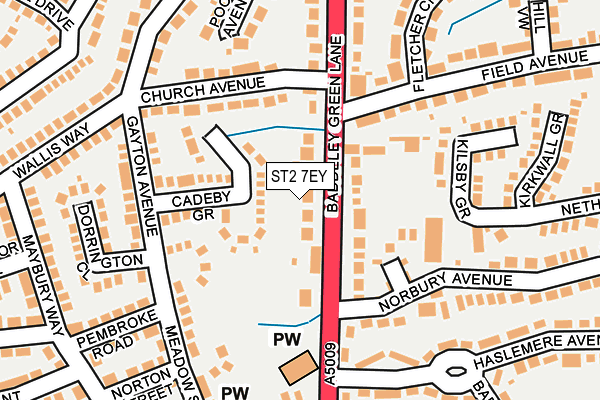 ST2 7EY map - OS OpenMap – Local (Ordnance Survey)