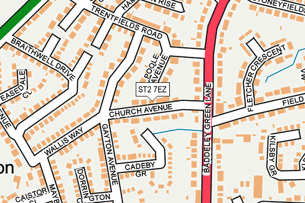 ST2 7EZ map - OS OpenMap – Local (Ordnance Survey)