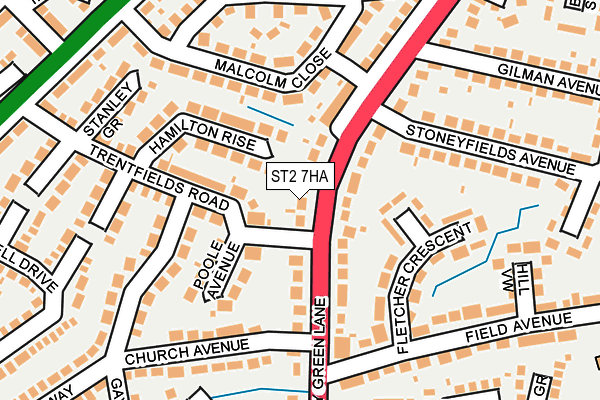 ST2 7HA map - OS OpenMap – Local (Ordnance Survey)