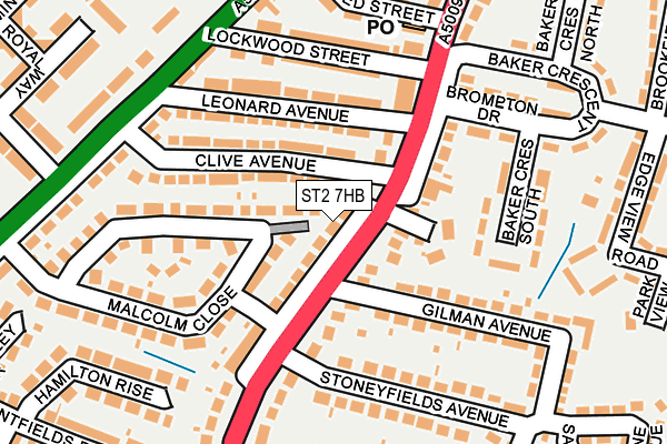 ST2 7HB map - OS OpenMap – Local (Ordnance Survey)