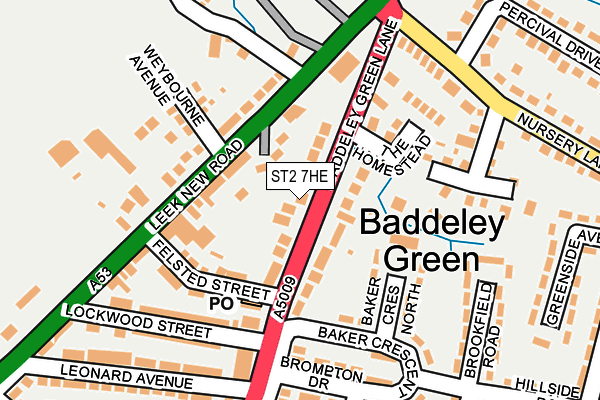 ST2 7HE map - OS OpenMap – Local (Ordnance Survey)