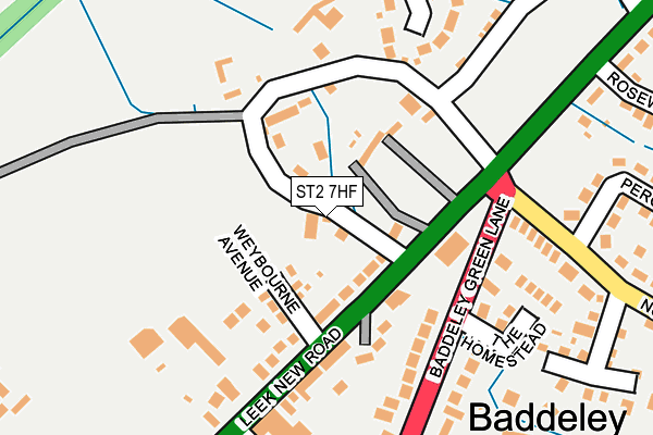 ST2 7HF map - OS OpenMap – Local (Ordnance Survey)