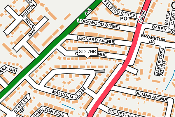 ST2 7HR map - OS OpenMap – Local (Ordnance Survey)