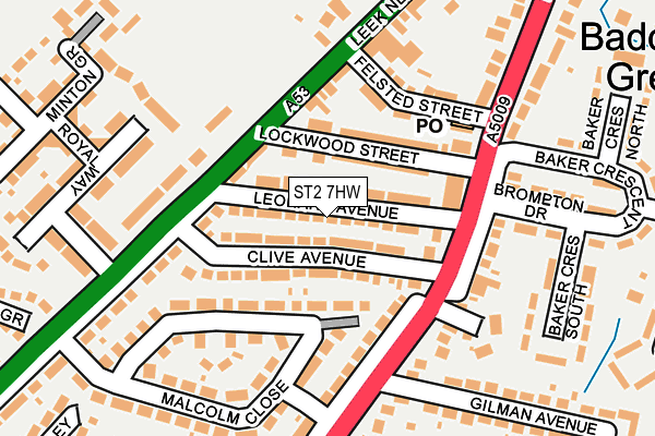 ST2 7HW map - OS OpenMap – Local (Ordnance Survey)