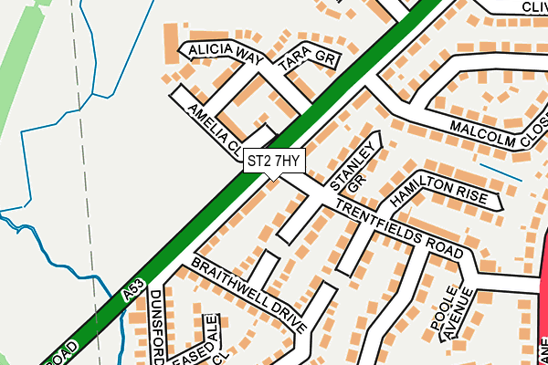 ST2 7HY map - OS OpenMap – Local (Ordnance Survey)
