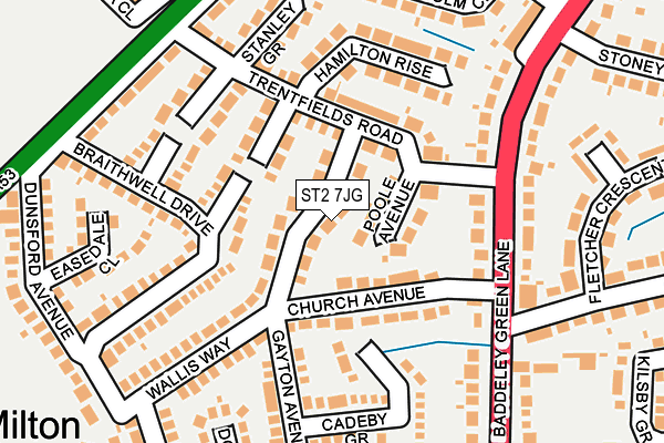 ST2 7JG map - OS OpenMap – Local (Ordnance Survey)
