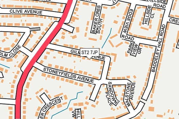 ST2 7JP map - OS OpenMap – Local (Ordnance Survey)