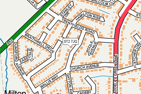ST2 7JQ map - OS OpenMap – Local (Ordnance Survey)