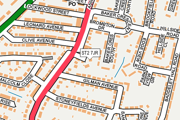 ST2 7JR map - OS OpenMap – Local (Ordnance Survey)
