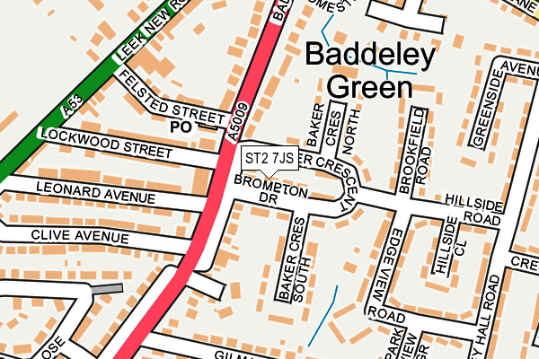 ST2 7JS map - OS OpenMap – Local (Ordnance Survey)