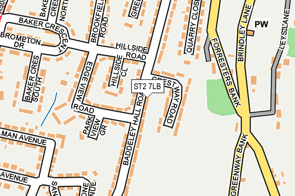 ST2 7LB map - OS OpenMap – Local (Ordnance Survey)