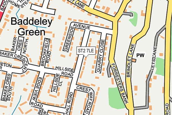 ST2 7LE map - OS OpenMap – Local (Ordnance Survey)