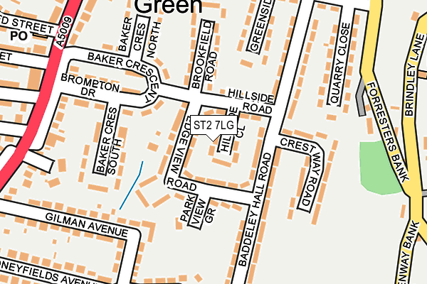 ST2 7LG map - OS OpenMap – Local (Ordnance Survey)