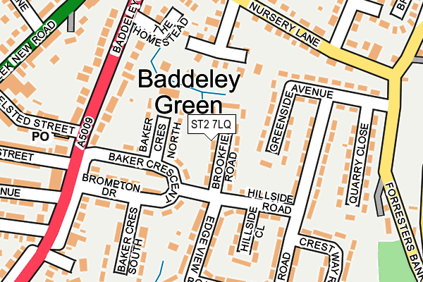 ST2 7LQ map - OS OpenMap – Local (Ordnance Survey)