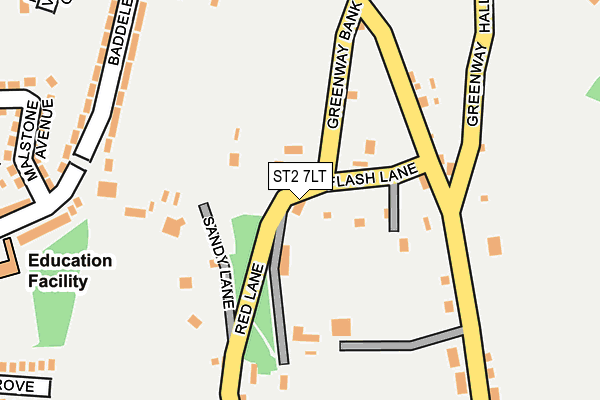 ST2 7LT map - OS OpenMap – Local (Ordnance Survey)