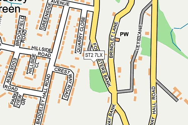 ST2 7LX map - OS OpenMap – Local (Ordnance Survey)